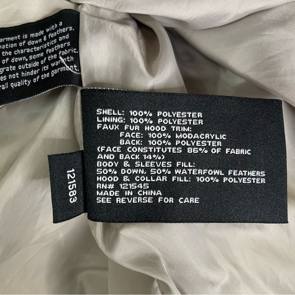 London Fog Diamond Quilt Puffer Jacket Size S Beige Taupe Detachable Hood - Picture 9 of 13